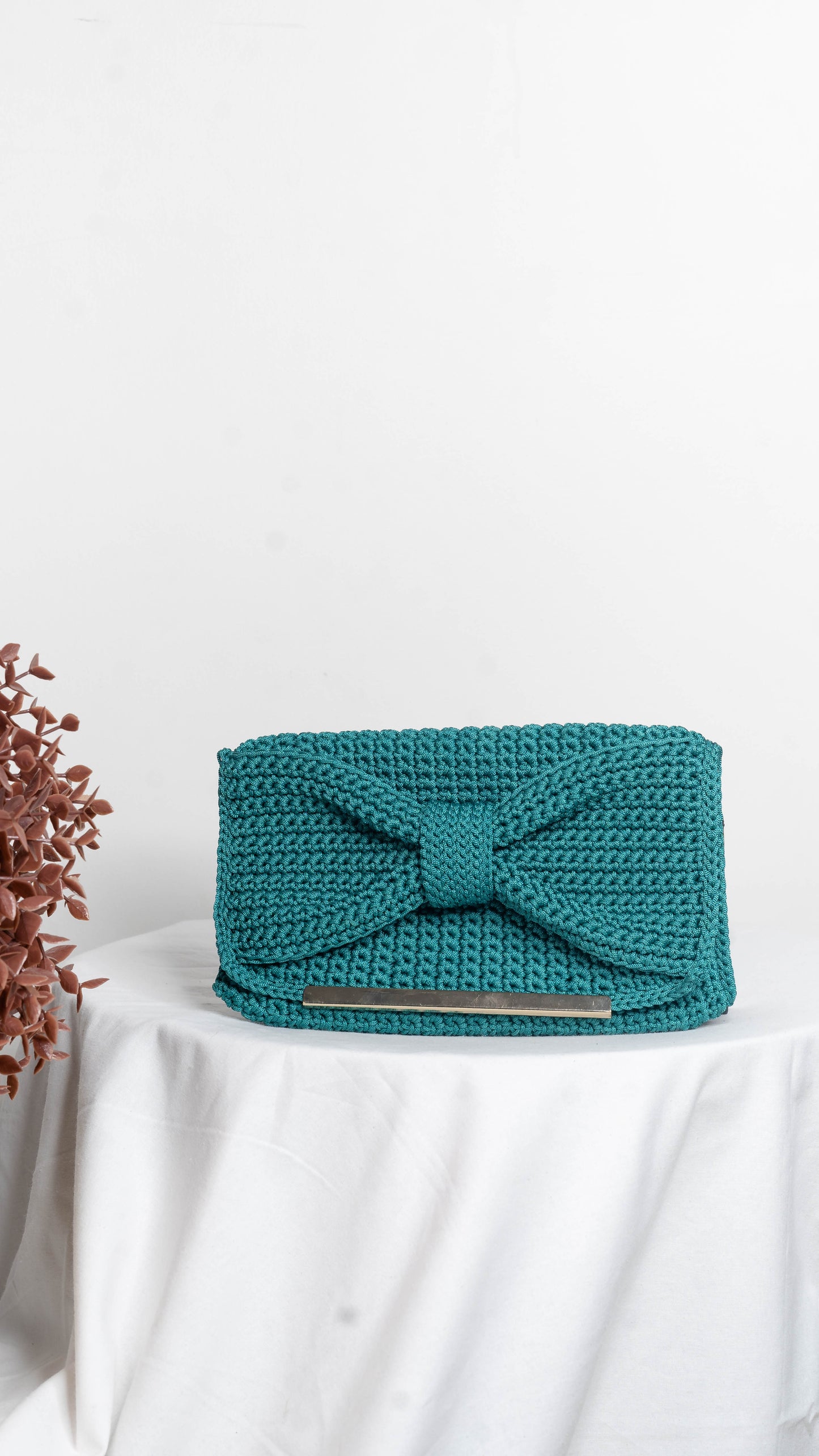 Teal Bow Clutch