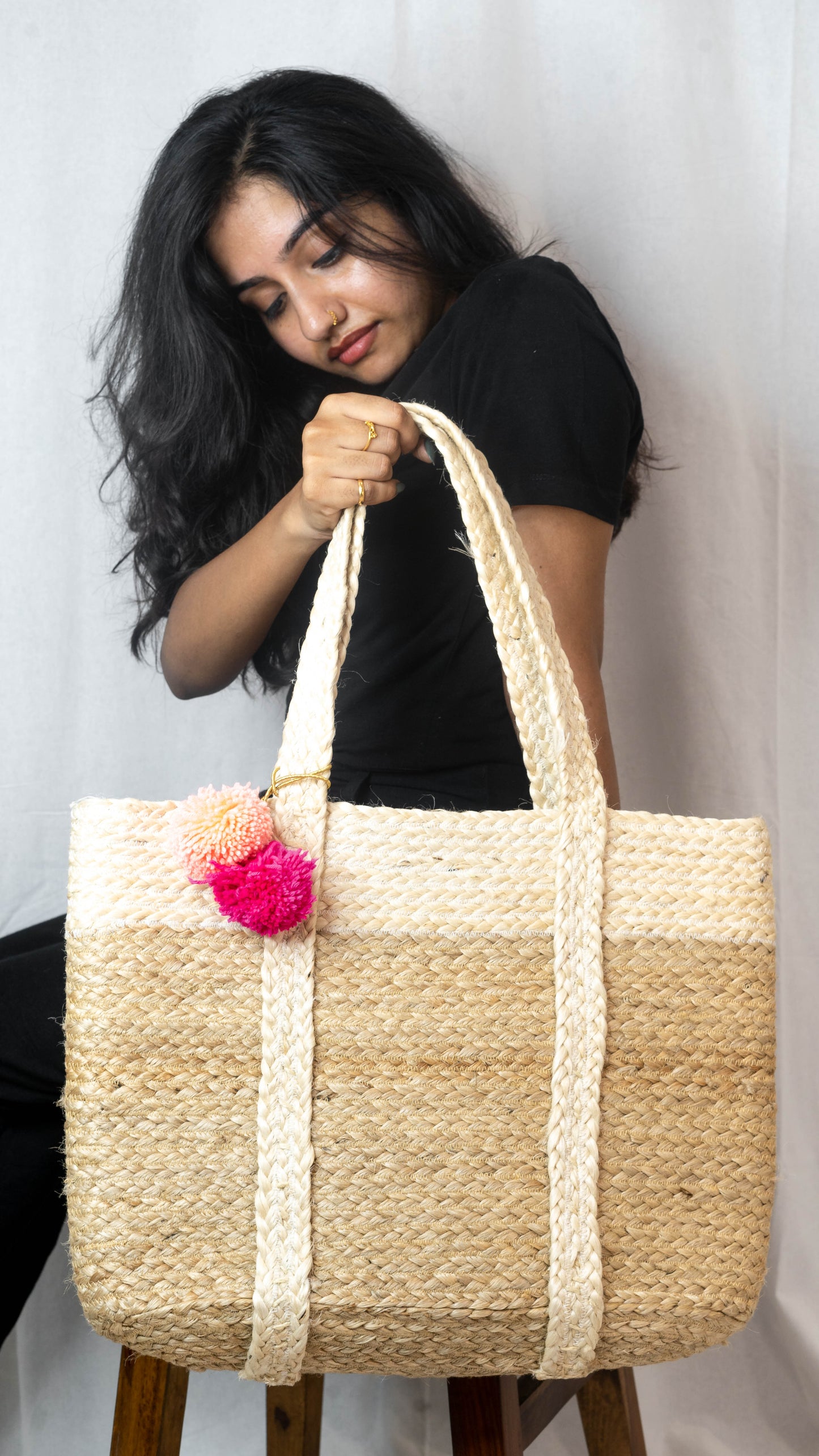 Jute Double Colour Tote