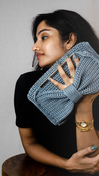 Grey Bow Clutch
