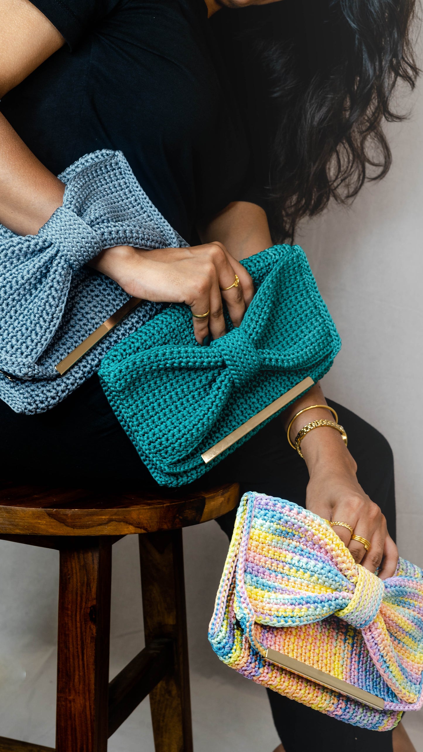 Teal Bow Clutch