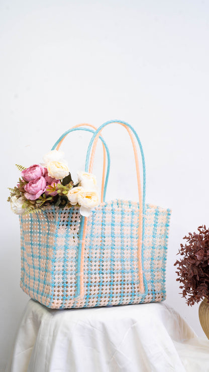 Sky Blue & Beige Casserole Basket