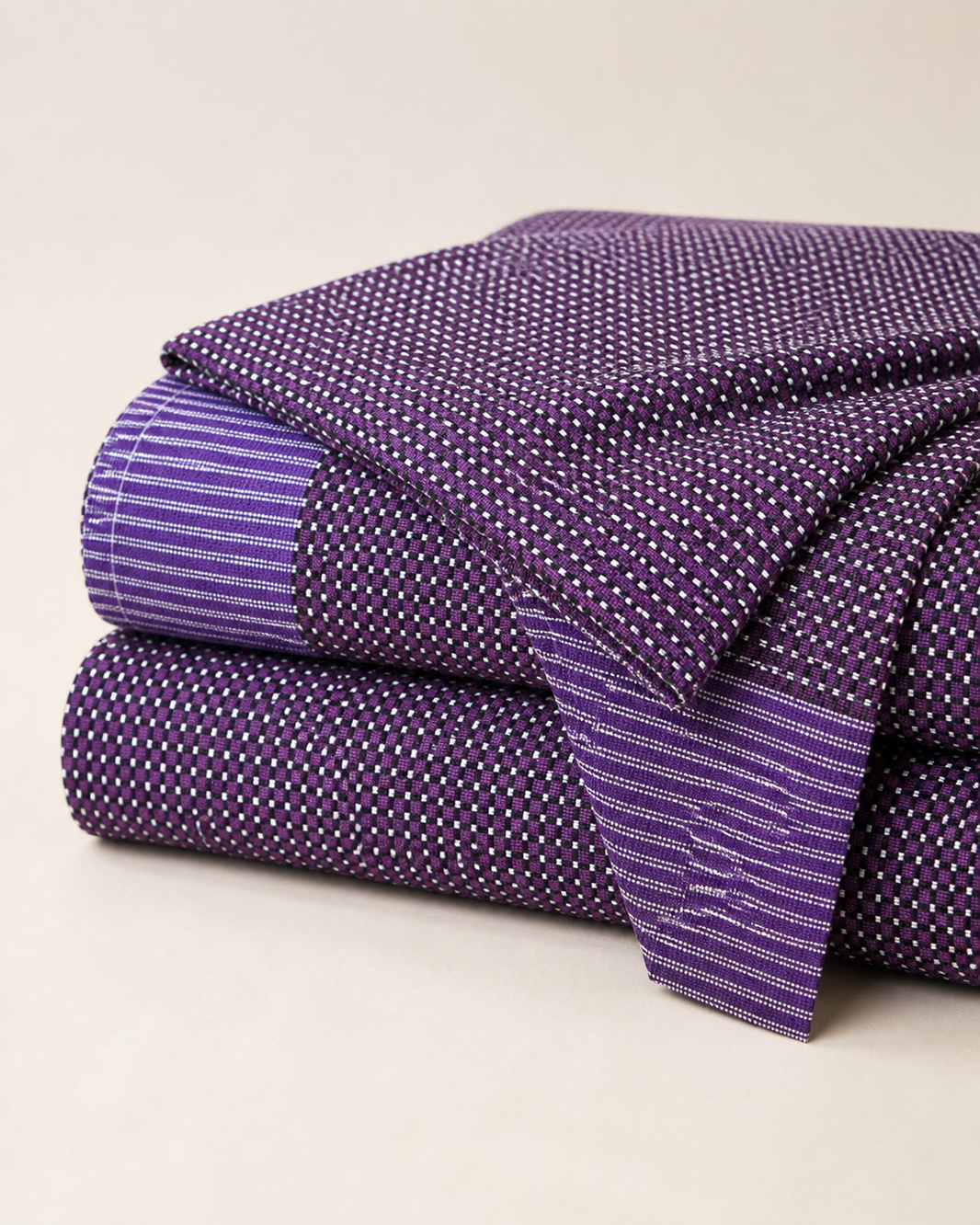 Viking Chennimalai Bedsheet - Purple — Folded catalogue view