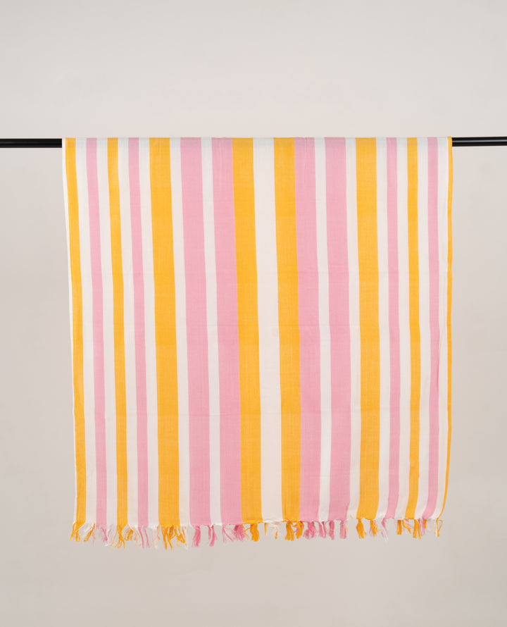 Chennimalai Ultra Soft Bamboo Towel Yellow with pink