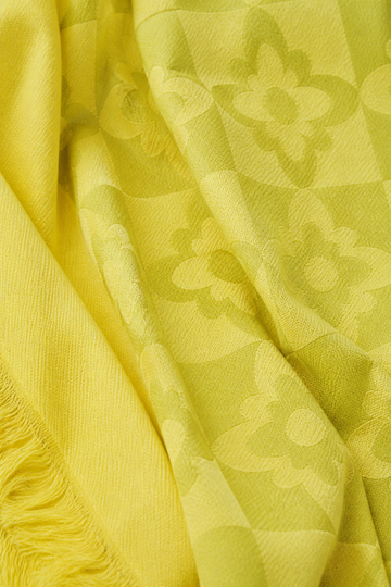 Yellow Bliss Flower Pattern Lovely Chennimalai Bedsheet — Fabric and pattern detail view
