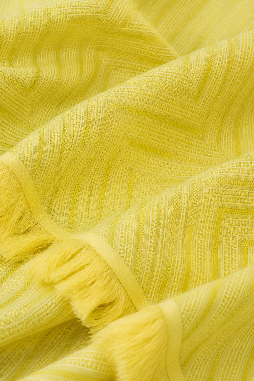 Yellow Zig Zag Lovely Chennimalai Bedsheet — Fabric and pattern detail view