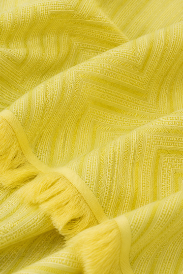 Yellow Zig Zag Lovely Chennimalai Bedsheet — Fabric and pattern detail view