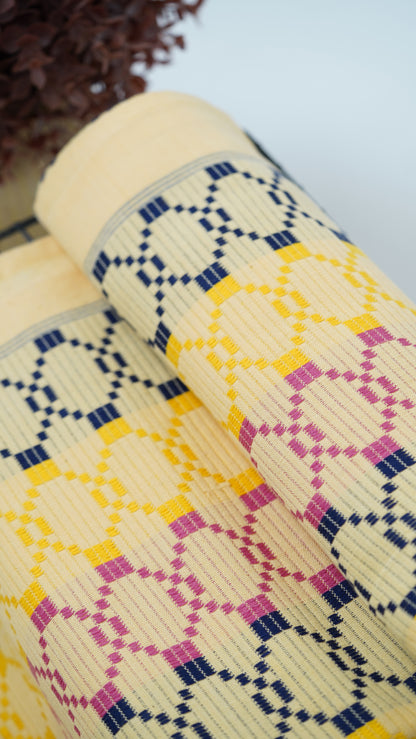 Premium Handloom Vintage Pattern Chennimalai Bedsheet - Black and Pink