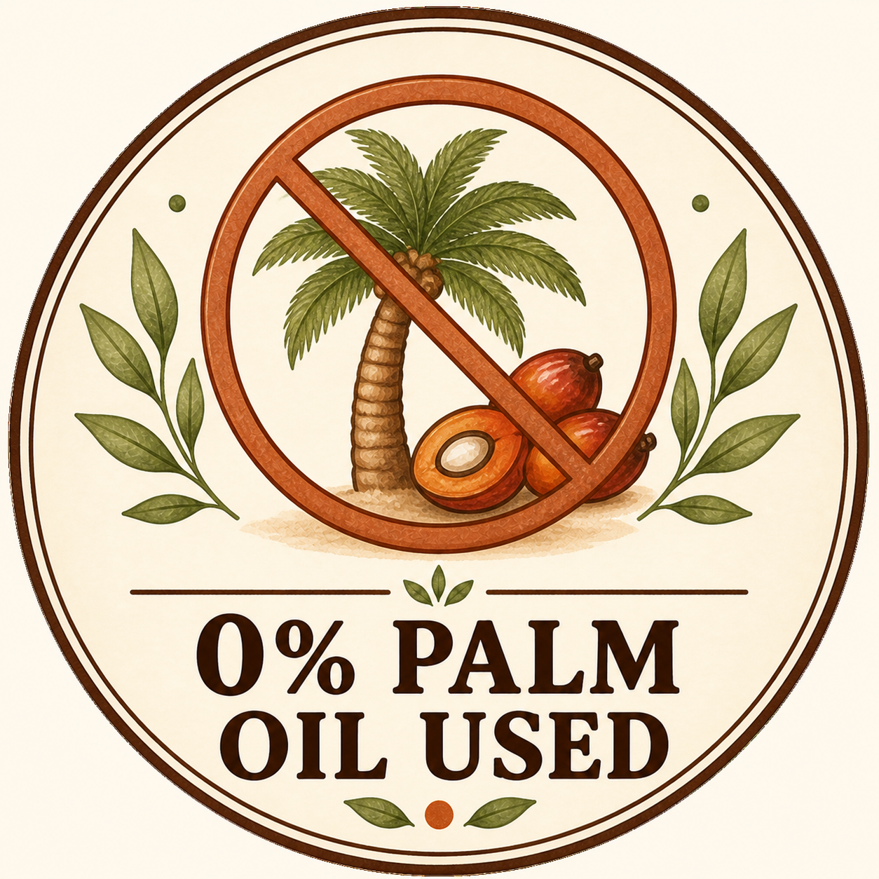 Zero percent palm oil used